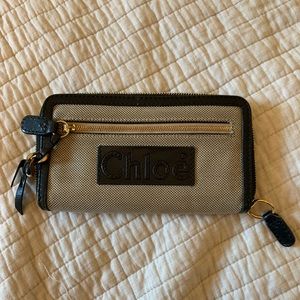 Chloé canvas and leather wallet